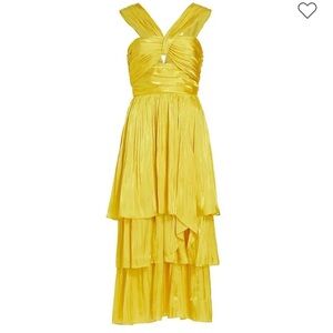 Cinq a Sept Malia Pleated Satin Midi-Dress